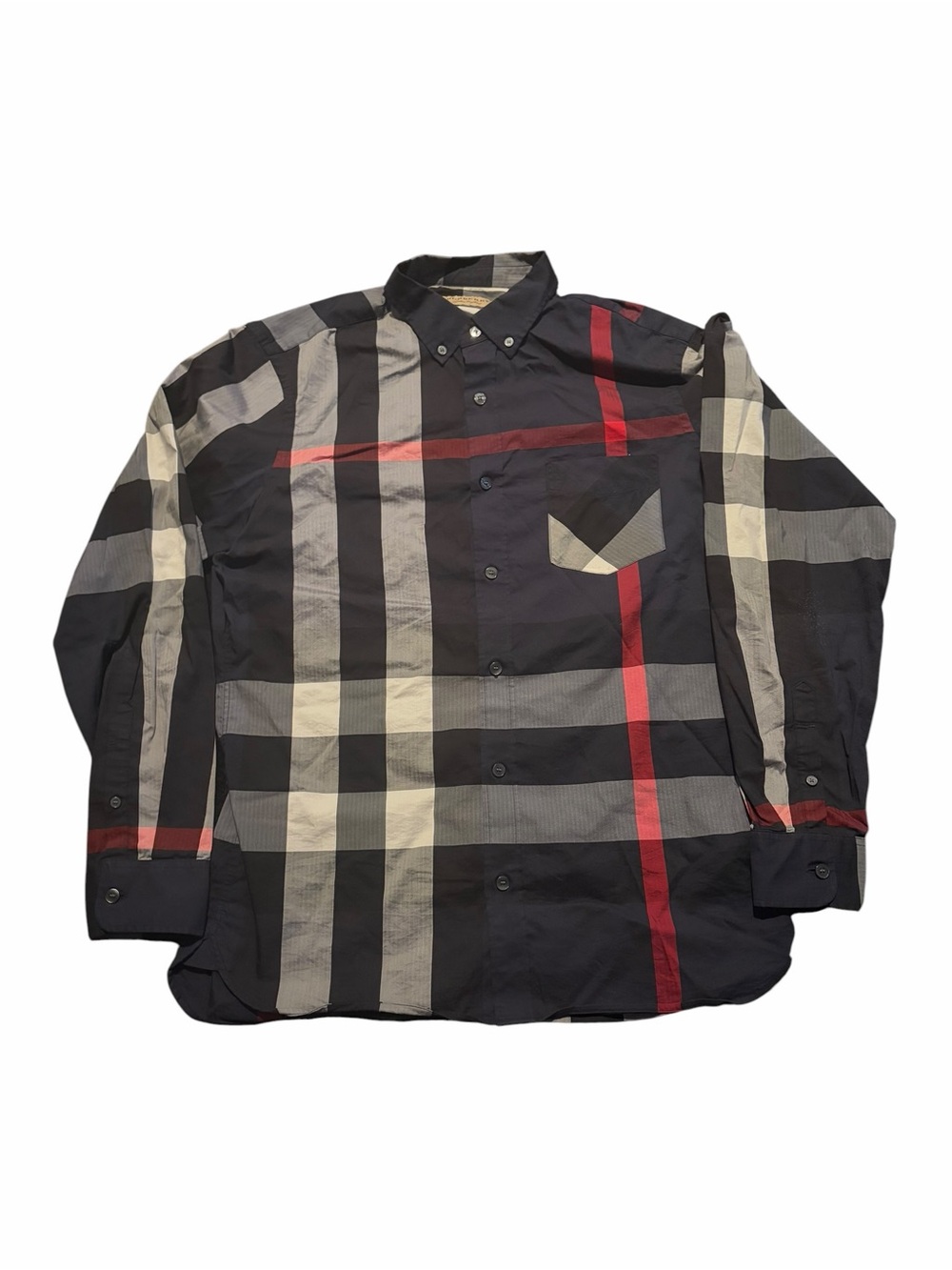 Burberry London nova check mens M blue shirt